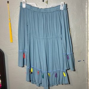 Blue long sleeve dress